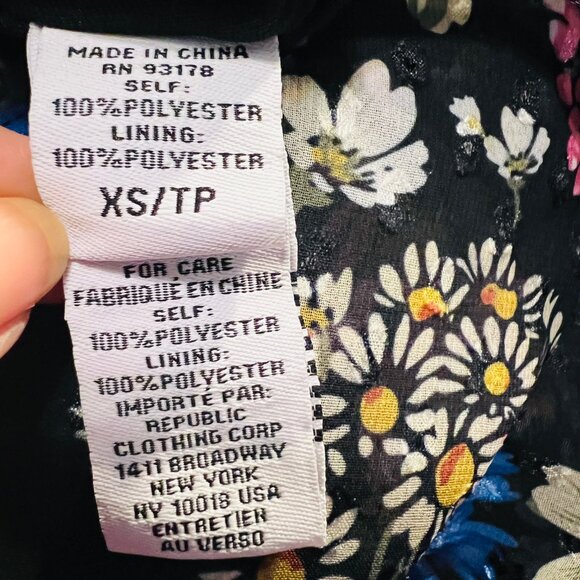 KoKo & Mason-Long Ruffled Floral Dress-Size X Small-Black/Pink Mix-Boho-Ruffles - Picture 14 of 16